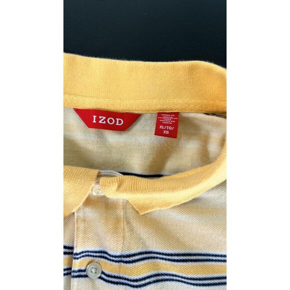 Men's Short Sleeve Polo Shirt Izod Yellow XL - Picture 2 of 4